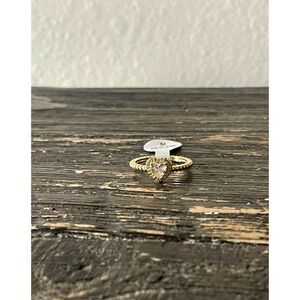 Lovely Beautiful White CZ Heart Ring High Quality Laminated Gold (Gold Plated)